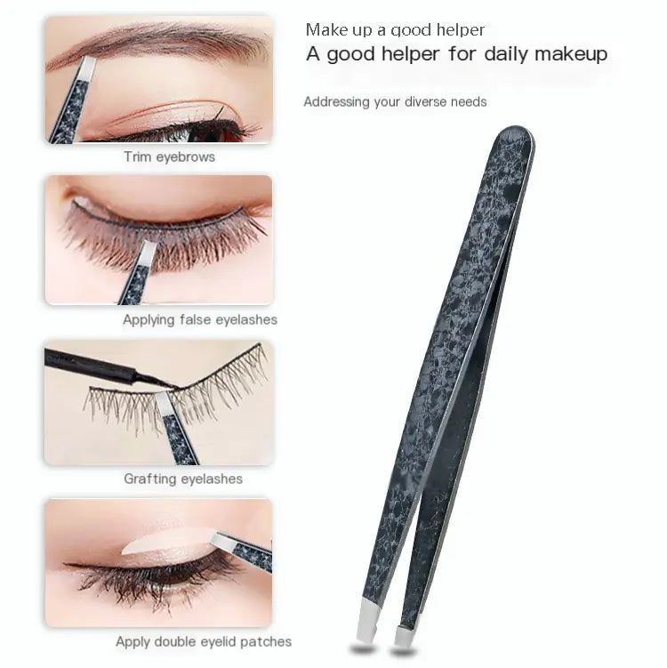 Double-Sided Stainless Steel Tweezers Beauty Set